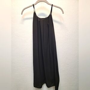 ZENANA OUTFITTERS Medium black lined midi dress, pleated front, back button